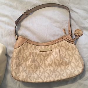 MK cream logo purse